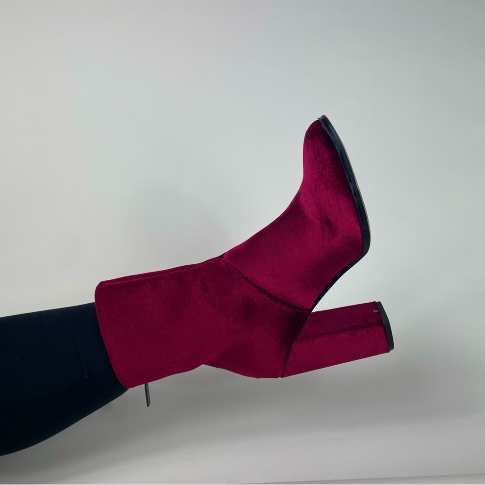 Red velvet booties! Size 9!